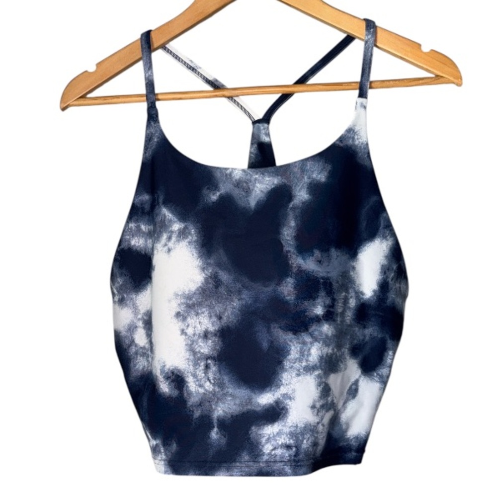 Old Navy Blue and White Tie-Dye Tank Top crop sports bra xl powersoft